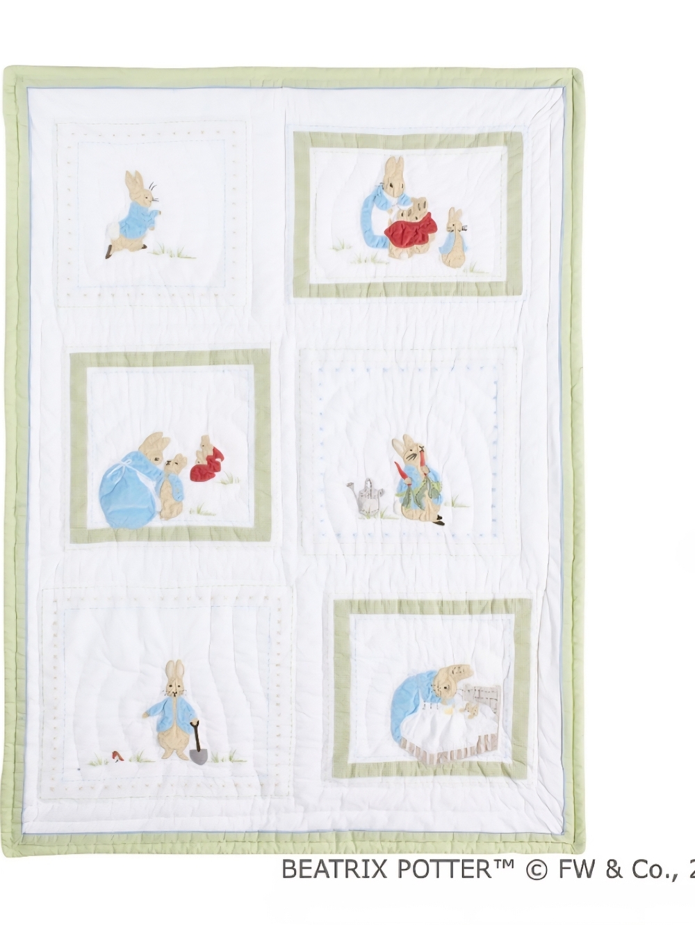 NWT Pottery Barn Kids Vintage Peter Rabbit Toddler Quilt 100% Cotton 36 × 50"